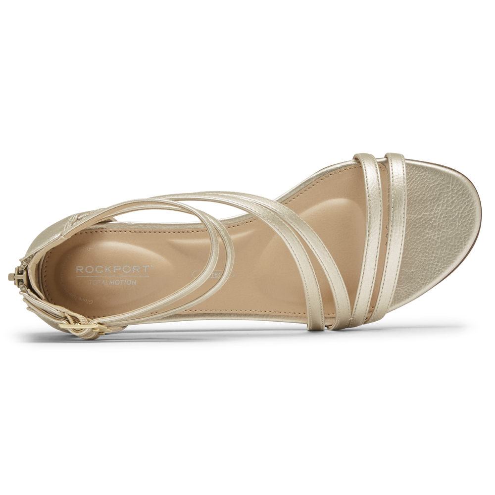 Sandalias Rockport Mujer Mexico - Total Motion Zandra Asymmetrical Dorados - HVJCG1563